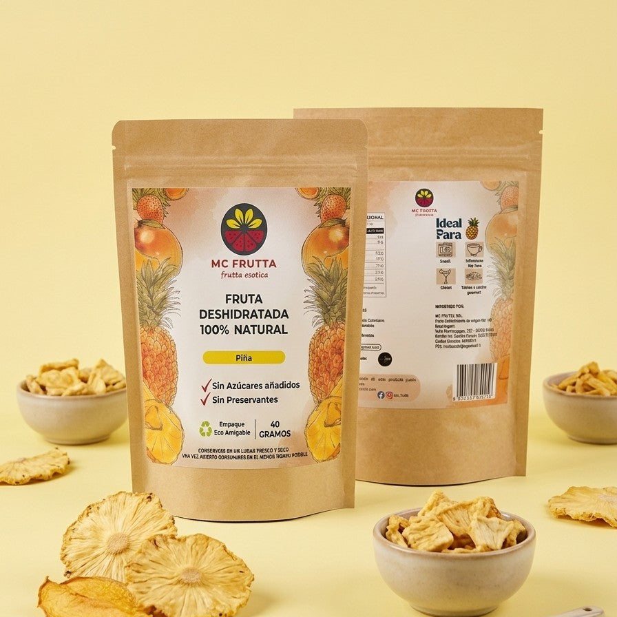 Fruta Deshidratada Piña "Cero Azucares" 40g - MC Frutta