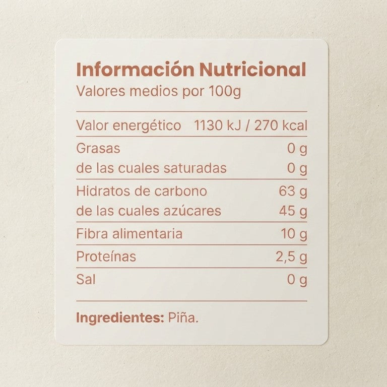Fruta Deshidratada Piña "Cero Azucares" 40g - MC Frutta