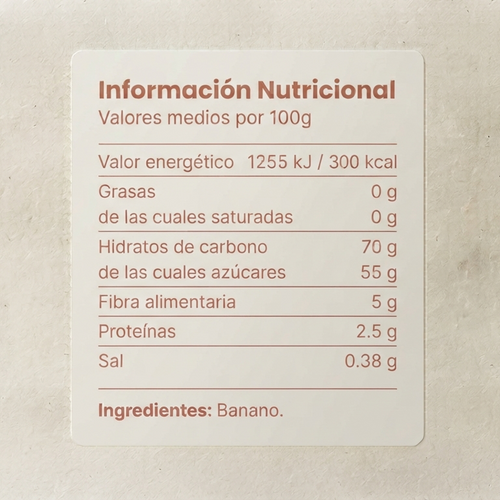 Fruta Deshidratada Banano "Cero Azucares" 40g - MC Frutta