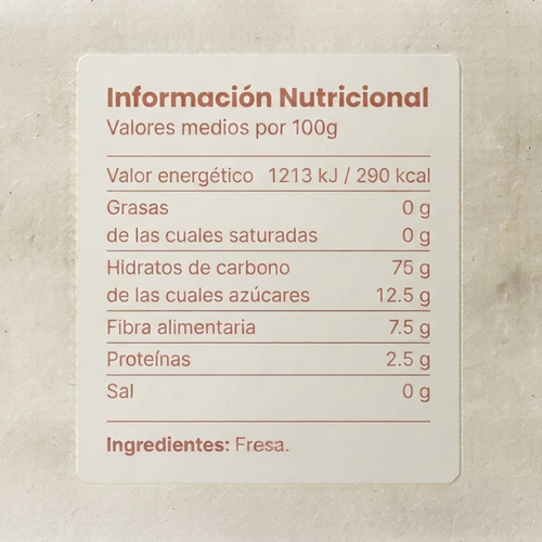 Fruta Deshidratada Fresa "Cero Azucares" 40g - MC Frutta