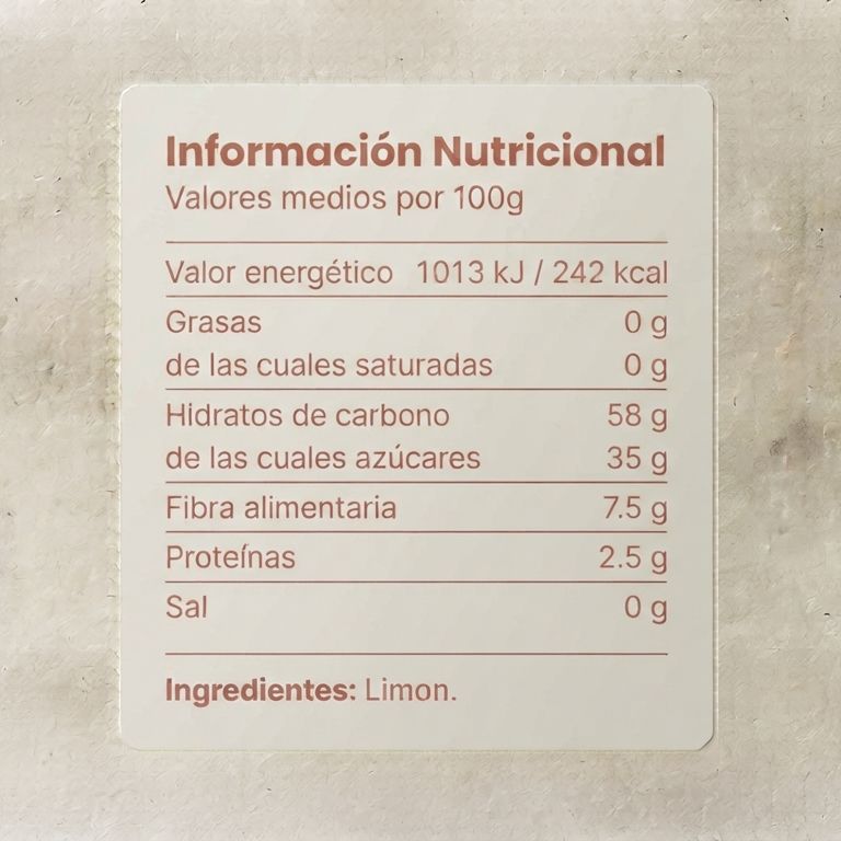 Fruta Deshidratada Limon "Cero Azucares" 120g - MC Frutta