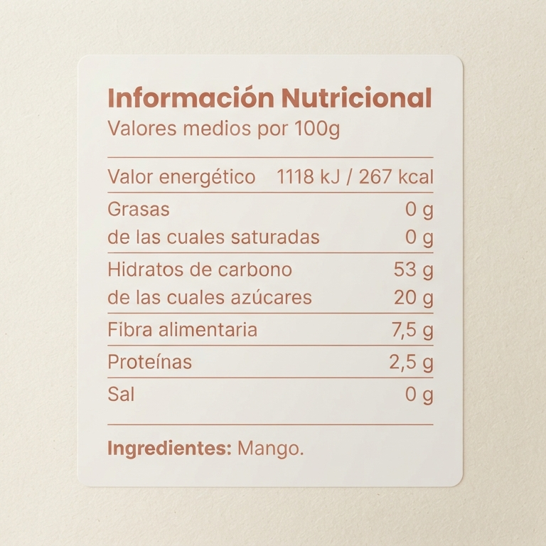 Fruta Deshidratada Mango "Cero Azucares" 40g - MC Frutta