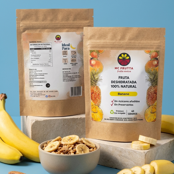 Fruta Deshidratada Banano "Cero Azucares" 40g - MC Frutta