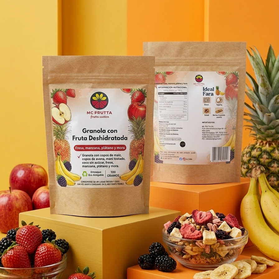 Granola Frutos Rojos "Cero Azucares" 200g – MC Frutta