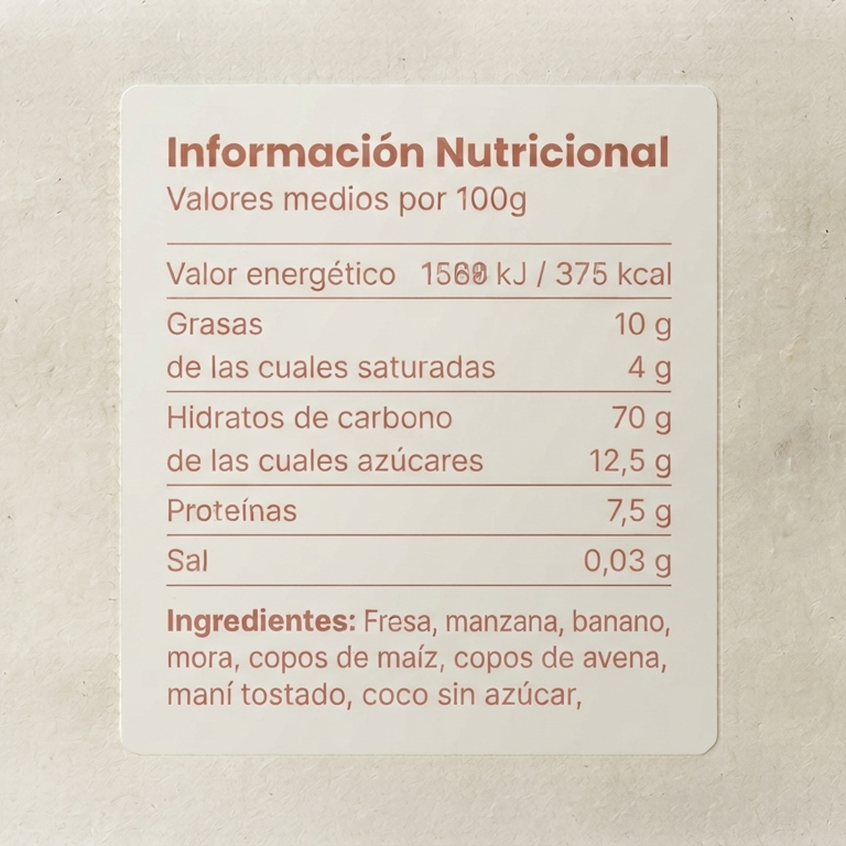 Granola Frutos Rojos "Cero Azucares" 200g – MC Frutta