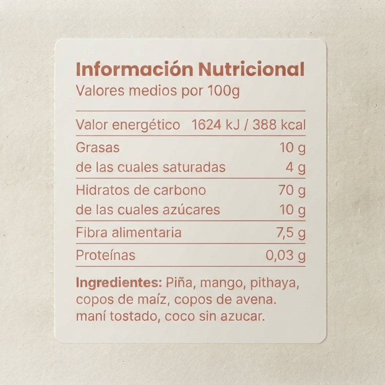 Granola Frutos Tropicales "Cero Azucares" 200g – MC Frutta