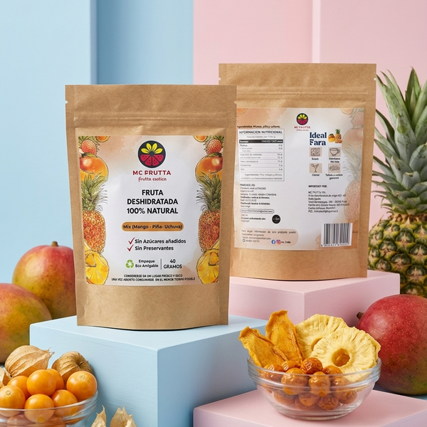 Mix Fruta Deshidratada (Mango,Piña,Uchuva) "Cero Azucares" 40g - MC Frutta